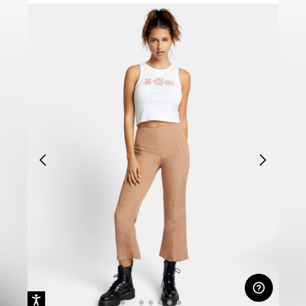 RVCA Drip High-Waisted Pants- color wood- size 26- new with tags